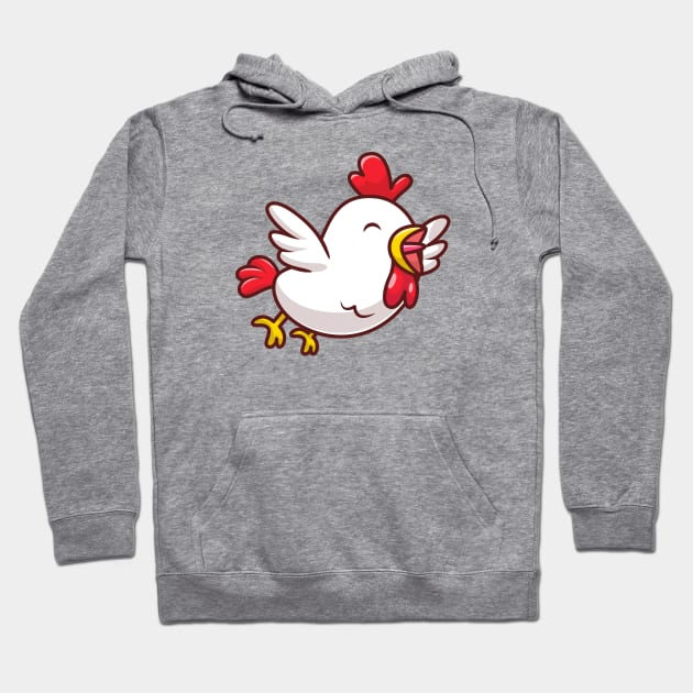 Cute Chicken Flying Cartoon Hoodie by Catalyst Labs